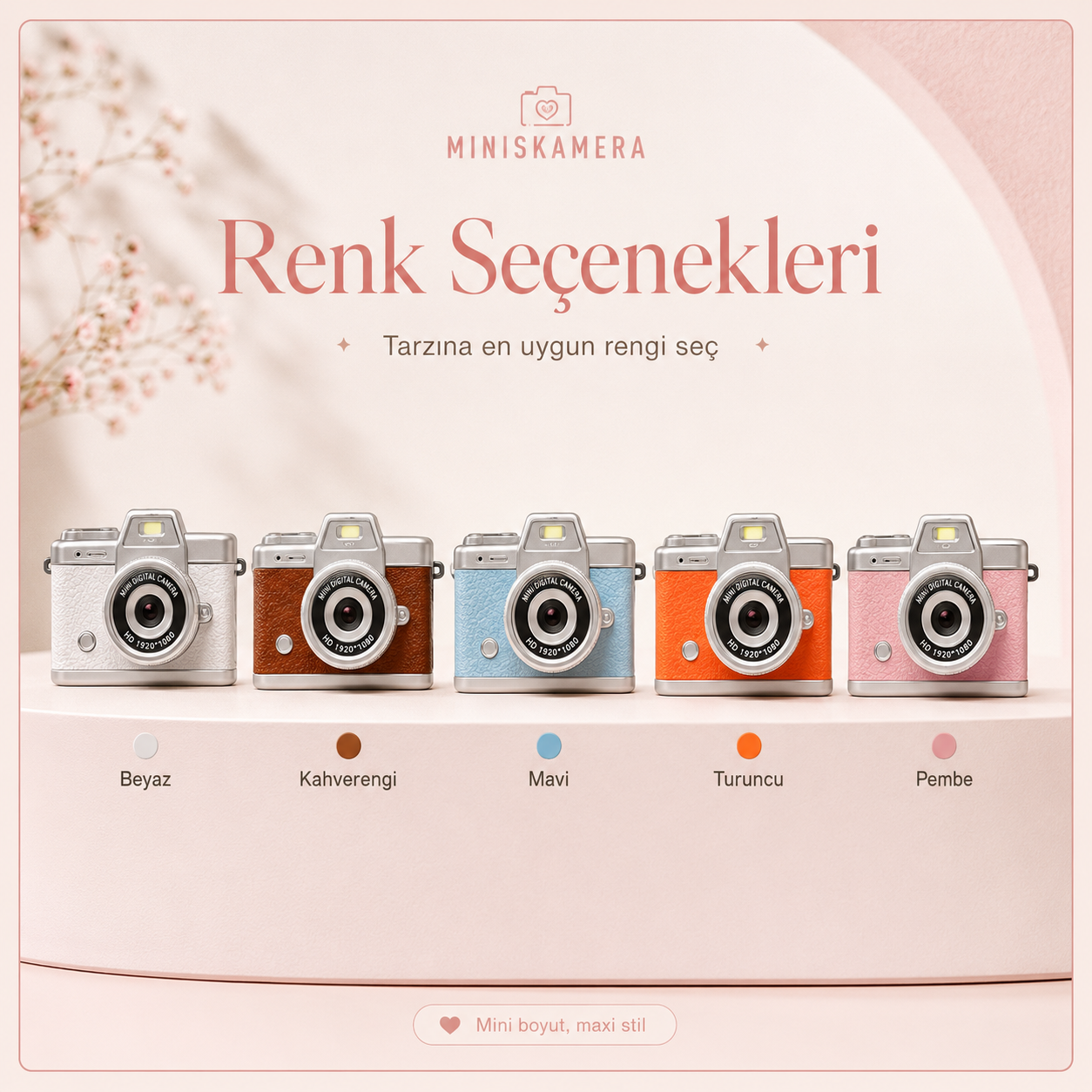 Miniskamera Retro Mini Kamera | Flip Ekranlı 2K